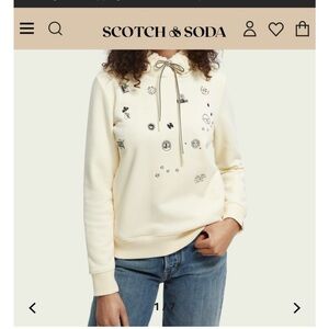 Scotch and Soda Regular Fit Artwork Graphics Hoodie, size S